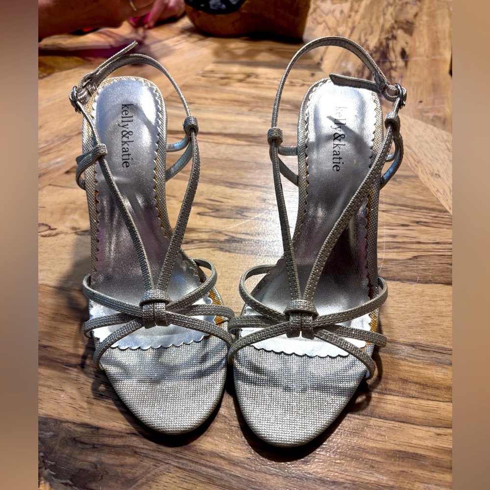 Kelly & Katie Silver Strappy Heels